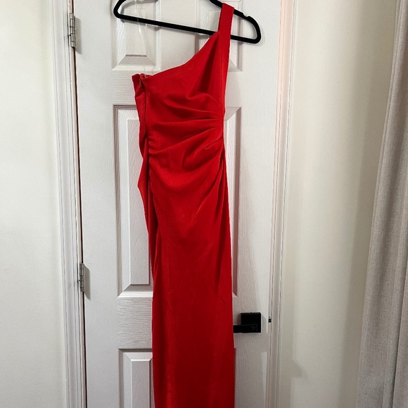 House of CB-Lara Red Bandage One Shoulder Maxi Gown - Picture 1 of 5